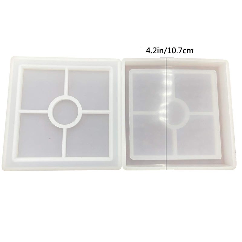 LGEGE 4 Pcs Silicone Coaster Molds, Square Epoxy Casting Molds for Casting with Resin, Concrete, Cement and Polymer Clay, DIY Home Decoration(Square) - Image 5